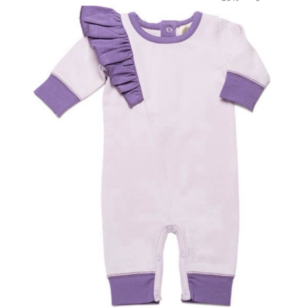 Monica + Andy Purple Baby Ruffle Romper - 6-9M